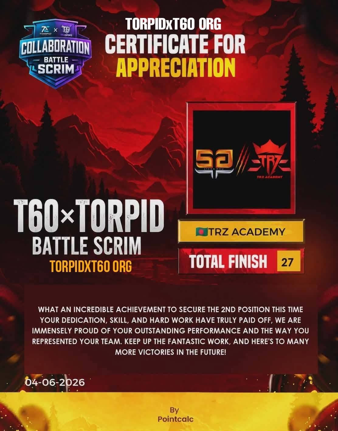 Torpid x T60 Battle Scrims - 1st Runner-Up